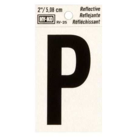 Hy-Ko 2In Reflective Letter P, 10PK B00427